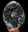 Septarian Dragon Egg Geode - Black Crystals #88161-2